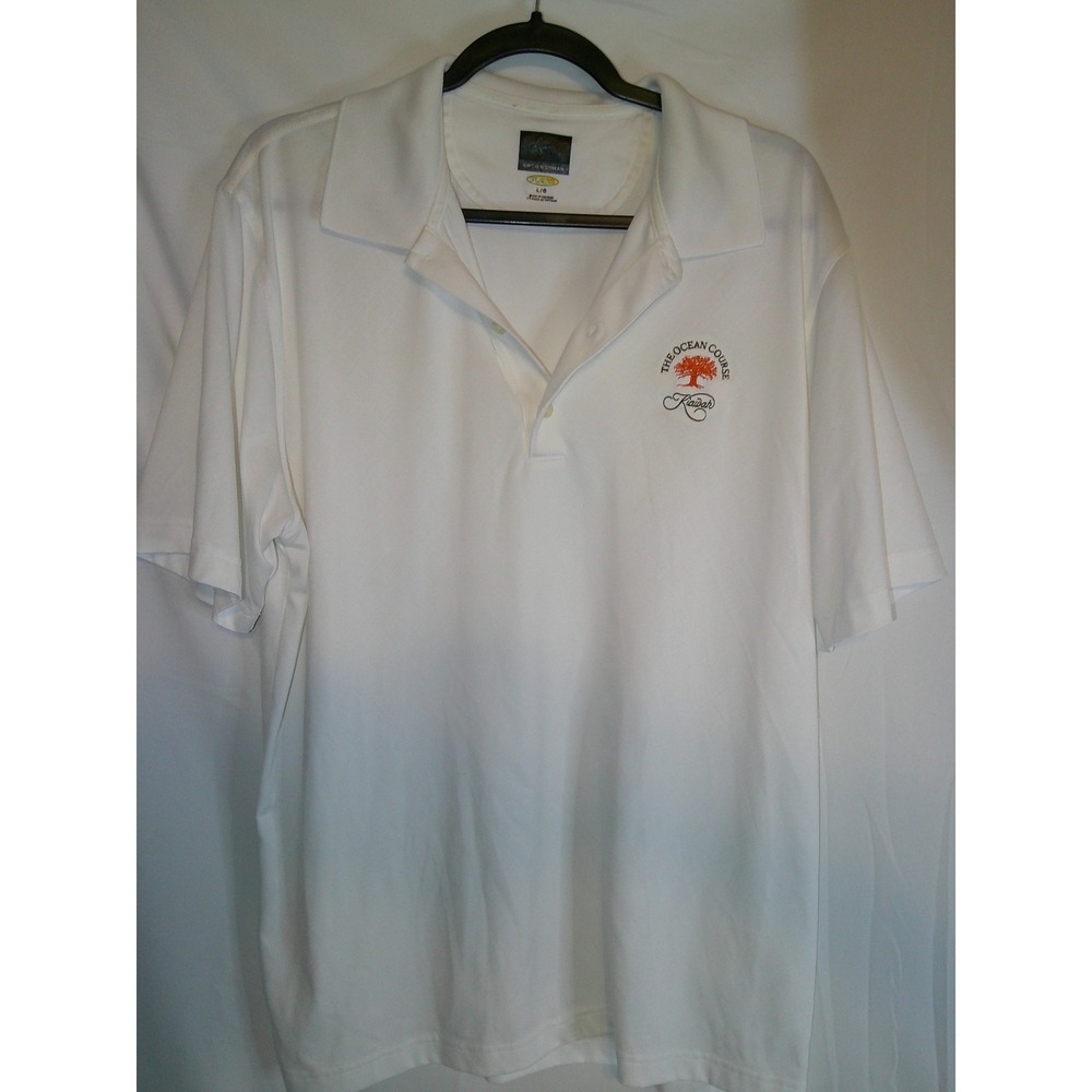 Greg Norman Men's‎ White Polo Shirt The Ocean Course Kiawah Golf Size L G